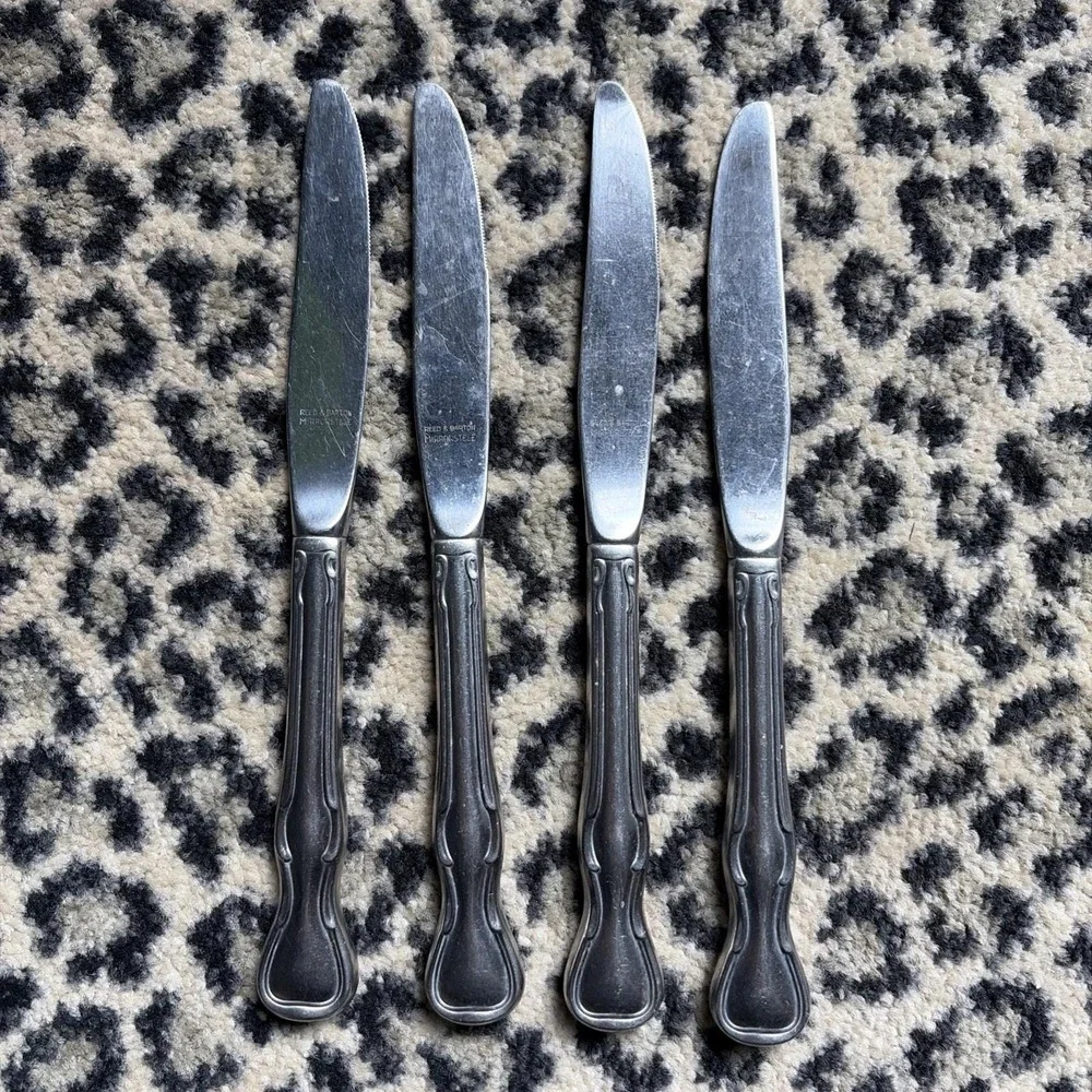 4 Dinner Knives Reed & Barton MODERN PROVINCIAL MirrorStele Stainless 8‎ 3/4